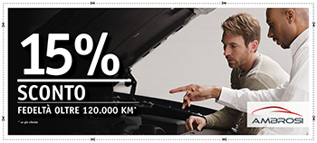 sconto fedeltà 15% per auto oltre 120.000 km